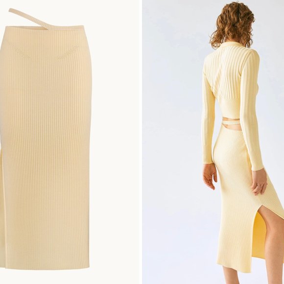 Anna October - Yellow Stevi Knitted Midi Skirt - 2022 season Brand new without t - Picture 2 of 9